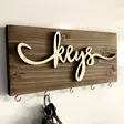 Monivärinen 100% Massiivipuinen Avainnaulakko - Tyylikäs ja Kestävä Seinäkoriste 40 x 14 x 3 cm - Huonekalut - 8683342945806 - 3