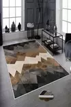 Monivärinen 180x280 cm 100% Polyesteri Matto - Antibakteerinen, Konepestävä, Liukumaton, 3D Digitaalinen Painatus - Suuret ja keskikokoiset matot - 8682870608436 - 2