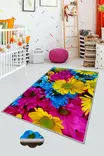 Monivärinen eteisen matto käytävämatto 100x150 cm - 3D Digipainettu, Antibakteerinen, Liukumaton, Konepestävä, 100% Polyesteri - Suuret ja keskikokoiset matot - 8682870643406 - 2