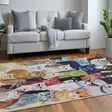 Monivärinen Konepestävä Antibakteerinen Matto 80x150 cm - Puuvilla/Polyesteri, Liukumaton, Konekudottu, 6 mm Paksuus - Pienet matot ja käytävämatot - 8683743510696 - 3