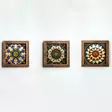 Monivärinen Koristeellinen Kehystetty MDF-Maalaus 3 kpl - 16x16x2 cm - UV-Painettu - 100% Kuusipuu Kehys - Taulut ja kehykset - 8684283650156 - 2
