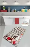 Monivärinen Kylpymatto 80x100 cm - 100% Polyesteri, Antibakteerinen, Liukumaton, Konepestävä 30°C, 10 mm Paksuus - Kylpyhuonematot ja kosteantilan matot - 8682870916036 - 1