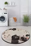 Monivärinen Kylpymatto 90 cm - 100% Polyesteri, Antibakteerinen, Liukumaton, Konepestävä 30°C, 10 mm Nukka - Kylpyhuonematot ja kosteantilan matot - 8681875006186 - 1