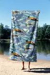 Monivärinen Rantapyyhe 70x130 cm - Pehmeä ja Imukykyinen Polyesteri/Polyamidi Mikrokuitukangas - Kylpyhuoneen Ylellisyys - Pyyhkeet ja kylpytakit - 8684282665946 - 3