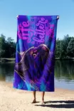Monivärinen Rantapyyhe 90x150 cm - Ylellinen Mukavuus ja Kestävä Mikrokuitukangas 70% Polyesteri 30% Polyamidi - Pyyhkeet ja kylpytakit - 8684282666226 - 3