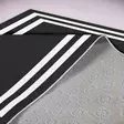 Musta Valkoinen Matto 80x150 cm - 100% Polyesteri, Antibakteerinen, Konepestävä, Liukumaton PVC Alusta - Pienet matot ja käytävämatot - 8683742607076 - 4