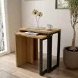 Nesting-pöytäsetti 2 kpl - Huonekalut, Pähkinä ja Tammi, 100% Melamiinipinnoitettu, Metallijalat, Tilaa Säästävä Design - Pöydät - 8684282369196 - 5