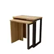 Nesting-pöytäsetti 2 kpl - Huonekalut, Pähkinä ja Tammi, 100% Melamiinipinnoitettu, Metallijalat, Tilaa Säästävä Design - Pöydät - 8684282369196 - 6