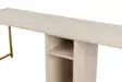 Opiskelupöytä, travertiini kulta, 240cm x 74cm x 60cm, kestävä, tilava, tyylikäs - Työpöydät - 8684282978596 - 6