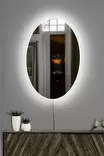 Peilikaappi LED-valaistuksella, Valkoinen, Särkymätön 5mm Akryylipeili MDF-taustalla, 40x60cm, 12V Neonraita - Peilit - 8684282468806 - 2