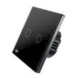 PNI SH222 lasi kaksoiskosketuskytkin, musta LED-ilmaisimella, 10A, 2X200W - PNI tuotteet - 5949066530036 - 3
