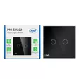 PNI SH222 lasi kaksoiskosketuskytkin, musta LED-ilmaisimella, 10A, 2X200W - PNI tuotteet - 5949066530036 - 1