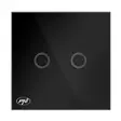 PNI SH222 lasi kaksoiskosketuskytkin, musta LED-ilmaisimella, 10A, 2X200W - PNI tuotteet - 5949066530036 - 2