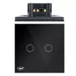 PNI SH222 lasi kaksoiskosketuskytkin, musta LED-ilmaisimella, 10A, 2X200W - PNI tuotteet - 5949066530036 - 7