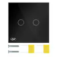 PNI SH222 lasi kaksoiskosketuskytkin, musta LED-ilmaisimella, 10A, 2X200W - PNI tuotteet - 5949066530036 - 8