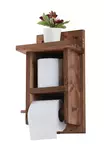 Puinen WC-paperiteline - Luonnollinen Väri, Kestävä ja Tyylikäs, Korkeus 35 cm, Leveys 19 cm, Syvyys 8 cm - Kylpyhuonetarvikkeet - 8684282607786 - 1