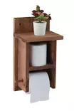 Puinen WC-paperiteline - Luonnollinen Väri, Kestävä ja Tyylikäs, Korkeus 35 cm, Leveys 19 cm, Syvyys 8 cm - Kylpyhuonetarvikkeet - 8684282607786 - 4