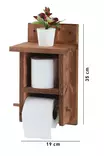 Puinen WC-paperiteline - Luonnollinen Väri, Kestävä ja Tyylikäs, Korkeus 35 cm, Leveys 19 cm, Syvyys 8 cm - Kylpyhuonetarvikkeet - 8684282607786 - 6