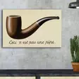 René Magritte Monivärinen Seinäkoriste: 100% Mokkanahkainen 45x70 cm Taulu Puisella 3 cm Kehyksellä - Taulut ja kehykset - 8681875399516 - 2