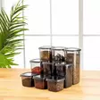Säilytyslaatikko-setti (9 osaa), antrasiitti, 10 x 10 x 9,5 cm / 550 ml, kestävä, BPA-vapaa - Muovilaatikot ja säilytyslaatikot - 8683742868996 - 2