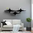 Seinähylly Musta Valkoinen 180x69x20 cm - Tyylikäs ja Toimiva Säilytysratkaisu 100% Melamiinipinnoitetusta Lastulevystä - Seinähyllyt - 8682870163546 - 2