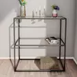 Sivupöytä Musta 100% Karkaistu Lasi 100% Metalli 80x85x30 cm Tyylikäs ja Kestävä Säilytysratkaisu Verkkokaupasta - Sivu- ja apupöydät - 8683742474876 - 3