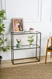 Sivupöytä Musta 100% Karkaistu Lasi 100% Metalli 80x85x30 cm Tyylikäs ja Kestävä Säilytysratkaisu Verkkokaupasta - Sivu- ja apupöydät - 8683742474876 - 2