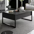Sohvapöytä, Anthracite Black, 100% Melamiinipinnoitettu Lastulevy, 18 mm, Metallijalat, 90x60x40 cm, 1 Paketti - Sohvapöydät - 8683743791156 - 2