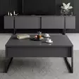 Sohvapöytä, Anthracite Black, 100% Melamiinipinnoitettu Lastulevy, 18 mm, Metallijalat, 90x60x40 cm, 1 Paketti - Sohvapöydät - 8683743791156 - 3