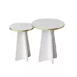 Sohvapöytäsarja - Kultavalkoinen - 100% Melamiinipinnoitettu Lastulevy - 18 mm - 40x50x40 cm & 30x45x30 cm - Sohvapöydät - 8684282402596 - 1