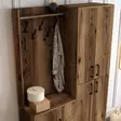 Teollinen Hall Stand - Tyylikäs ja Toimiva Eteisen Säilytysratkaisu, Pähkinä, 120x200x35 cm, Metalli- ja Muoviyksityiskohdat - Eteiskaapit - 8683342170246 - 5