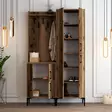 Teollinen Hall Stand - Tyylikäs ja Toimiva Eteisen Säilytysratkaisu, Pähkinä, 120x200x35 cm, Metalli- ja Muoviyksityiskohdat - Eteiskaapit - 8683342170246 - 4