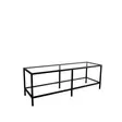 TV-taso, 100% karkaistu lasi, 4 mm, 100% metallirunko, leveys 130 cm, korkeus 45 cm, syvyys 40 cm, mattamusta - TV-tasot - 8682870660496 - 1