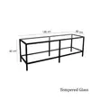 TV-taso, 100% karkaistu lasi, 4 mm, 100% metallirunko, leveys 130 cm, korkeus 45 cm, syvyys 40 cm, mattamusta - TV-tasot - 8682870660496 - 8