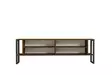TV-taso, 100% melamiinipinnoitettu lastulevy, pähkinä, 160x50,4x24,5 cm, useita hyllyjä, lisäsäilytystilaa, 18 mm paksuus - TV-tasot - 8683743434756 - 4
