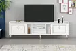 TV-taso, Huonekalut, Valkoinen Kulta, 100% Melamiinipinnoitettu Lastulevy, 180x55x35 cm, Useita Hyllyjä, Seinäkiinnitys - TV-tasot - 8683743786046 - 2