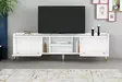 TV-taso, Huonekalut, Valkoinen Kulta, 100% Melamiinipinnoitettu Lastulevy, 180x55x35 cm, Useita Hyllyjä, Seinäkiinnitys - TV-tasot - 8683743786046 - 3