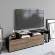 TV-taso Musta Pähkinä 149,8x42,9x35,3 cm 100% Melamiinipinnoitettu Hiukkaslevy Useita Hyllyjä Seinäkiinnitys - TV-tasot - 8682870664586 - 2