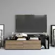 TV-taso Musta Pähkinä 149,8x42,9x35,3 cm 100% Melamiinipinnoitettu Hiukkaslevy Useita Hyllyjä Seinäkiinnitys - TV-tasot - 8682870664586 - 3
