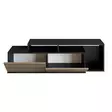 TV-taso Musta Pähkinä 149,8x42,9x35,3 cm 100% Melamiinipinnoitettu Hiukkaslevy Useita Hyllyjä Seinäkiinnitys - TV-tasot - 8682870664586 - 1