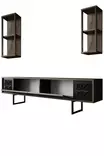 TV-taso, musta pähkinäpuu, 180 cm leveä, kestävä, moderni design - TV-tasot - 8683742126126 - 8