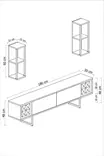 TV-taso, musta pähkinäpuu, 180 cm leveä, kestävä, moderni design - TV-tasot - 8683742126126 - 9