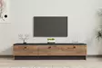 TV-taso, Musta Safiiritammi, 160x35x35 cm, 100% Melamiinipinnoitettu Lastulevy, Useita Hyllyjä, Lisäsäilytystilaa - TV-tasot - 8681875683356 - 3