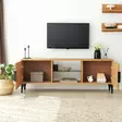 TV-taso: Tammi, 100% Mänty, Metallirunko, Antibakteerinen, Ruostumattomat Jalat, Koko: 150x40x30 cm, Helppo Koota - TV-tasot - 8683743040896 - 10