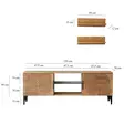 TV-taso: Tammi, 100% Mänty, Metallirunko, Antibakteerinen, Ruostumattomat Jalat, Koko: 150x40x30 cm, Helppo Koota - TV-tasot - 8683743040896 - 11