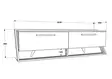 TV-taso, Valkoinen Pähkinä, 100% Melamiinipinnoitettu Lastulevy, 163,8x46,8x36,6 cm, Tyylikäs ja Kestävä Huonekalu - TV-tasot - 8683743959686 - 5