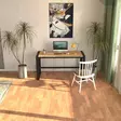 Työpöytä Musta Atlantin Mänty 152x77x55 cm - 100% Melamiinipinnoitettu Lastulevy, 100% Metallirunko ja Jalat - Työpöydät - 8684283742226 - 3