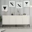 Tyylikäs Cream Black Konsoli - 100% Melamiinipinnoitettu Lastulevy, 18mm Paksuus, 180x79x35cm, Helppo Koota, 3 Pakettia - Lipastot ja senkit - 8684282640196 - 2