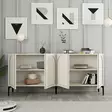Tyylikäs Cream Black Konsoli - 100% Melamiinipinnoitettu Lastulevy, 18mm Paksuus, 180x79x35cm, Helppo Koota, 3 Pakettia - Lipastot ja senkit - 8684282640196 - 3