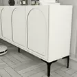 Tyylikäs Cream Black Konsoli - 100% Melamiinipinnoitettu Lastulevy, 18mm Paksuus, 180x79x35cm, Helppo Koota, 3 Pakettia - Lipastot ja senkit - 8684282640196 - 5